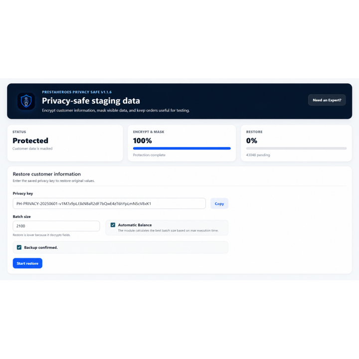 PH Customer Data Privacy – Secure Staging & Sandbox Testing