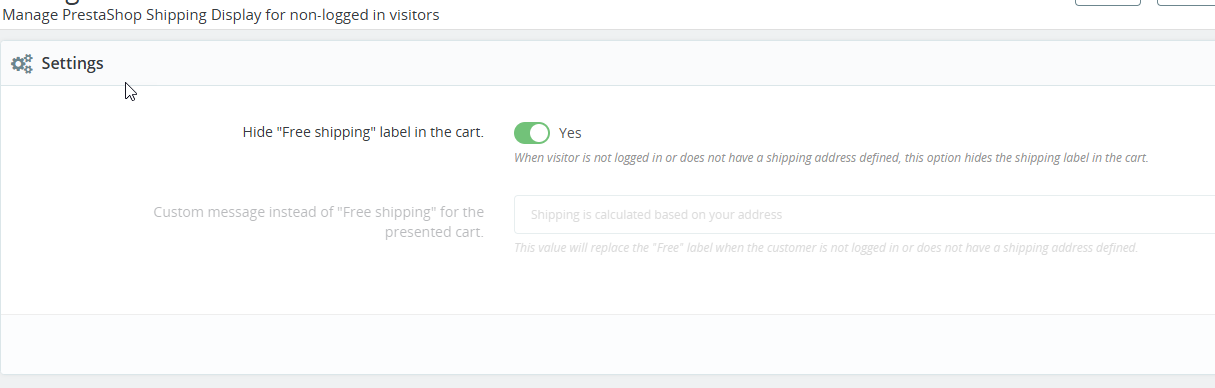 Manage Free Shipping Display for non-logged