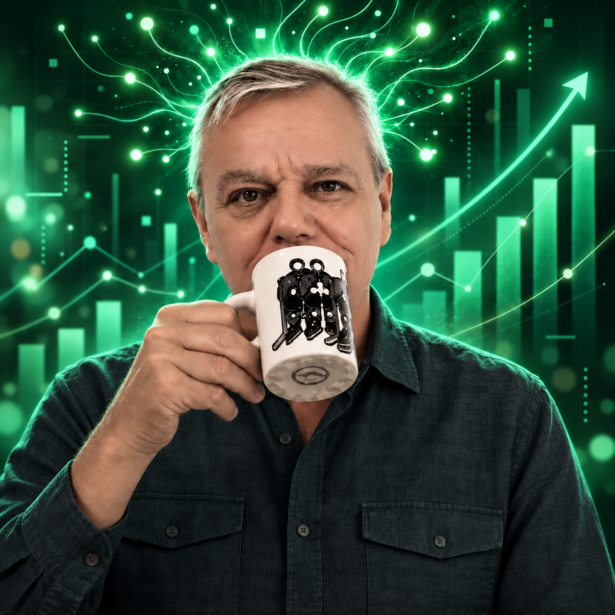 Fred McLees, coffee in hand and ideas flying